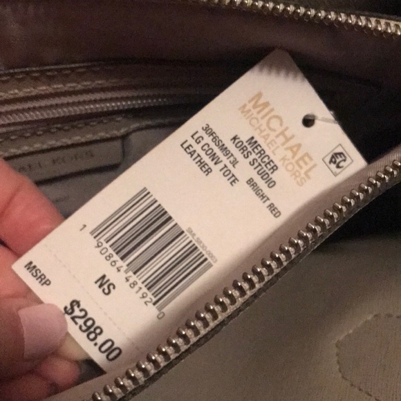 Red Michael Kors Purse - Picture 7 of 8